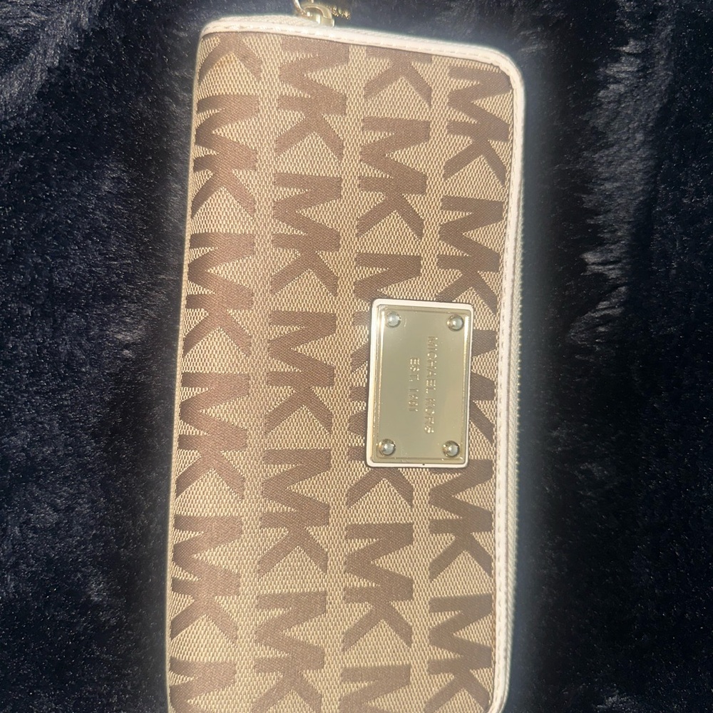 Michael Kors Tan and Cream Logo Wallet